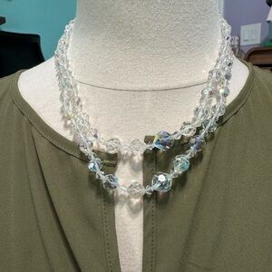 Elegant Crystal Beaded Necklace Vintagr Costume Jewelry